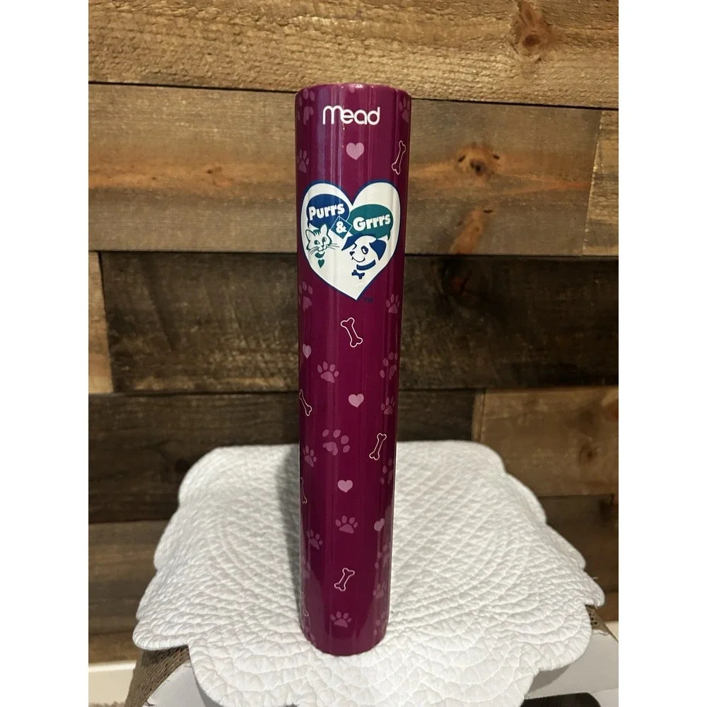 Vintage 90s Mead Purrs Grrs Binder Alaskan Malamute Y2K
